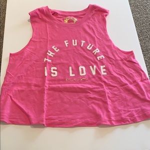 Spiritual Gangster pink muscle tank
